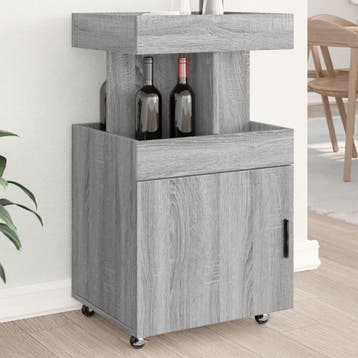 vidaXL Drankkar 50x41x89 cm bewerkt hout grijs sonoma, Minder dan 50 cm, Verzenden, Nieuw, Minder dan 100 cm