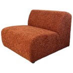 Terracotta Bouclé Fauteuil - Tweedekans bij Reliving, Huis en Inrichting, Fauteuils, Zo goed als nieuw, 75 tot 100 cm, Stof, 75 tot 100 cm