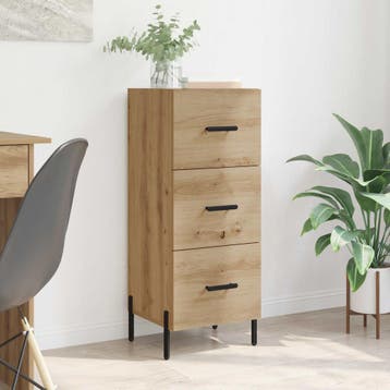vidaXL Dressoir artisanaal eikenkleurig 34 x 34.5 x 90 cm, Verzenden, Nieuw, Overige houtsoorten, Minder dan 50 cm