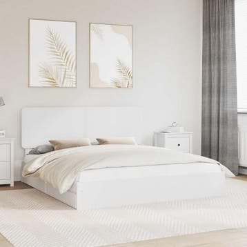 vidaXL Opslag bed met lade met opslag Wit 180 x 200 cm, Huis en Inrichting, Slaapkamer | Bedden, Verzenden, Nieuw, Wit, Hout