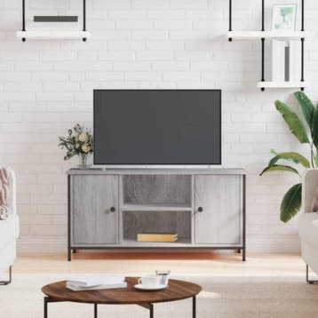 vidaXL Tv-meubel 100x40x50 cm bewerkt hout grijs sonoma, Minder dan 50 cm, Verzenden, Nieuw, Minder dan 100 cm