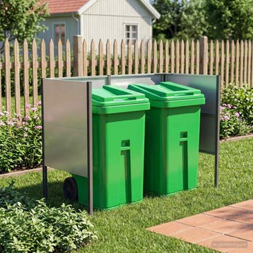 vidaXL Afvalcontainer scherm 167 x 85 x 113 cm Roestvrij, Verzenden, Nieuw, IJzer