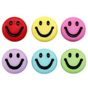 20 x Smiley kralen van acryl mix 7 x 3,5mm gat: 1,5mm, Ophalen of Verzenden, Nieuw, Kraal