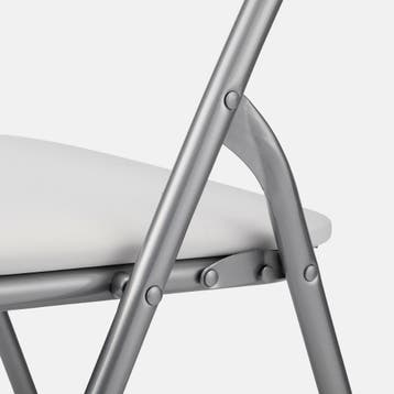 BARDI 8 Stuks Klapstoelen met Kussentjes 100KG - WIT, Klapstoel met PVC Zitting , Wit, Nieuw, Ophalen of Verzenden