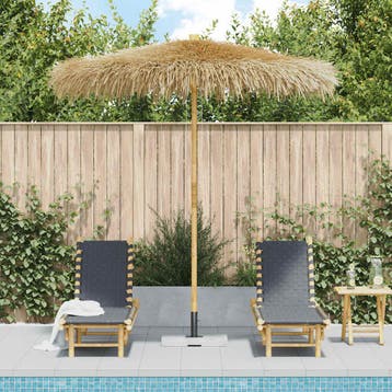 vidaXL Parasol van bamboe met dak van bananenbladeren 270 cm, Verzenden, Nieuw, 2 tot 3 meter