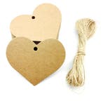 10 hartvormige kartonnen kaartjes bruin, wit of rood, Hobby en Vrije tijd, Knutselen, Verzenden, Nieuw