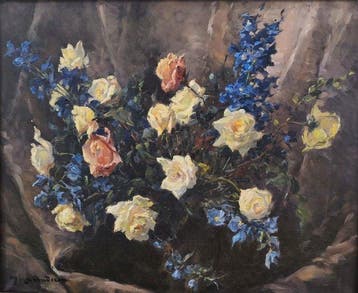 Escuela Impresionista Europea (XX) - Flores en Azul - NO