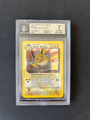 Pokémon - 1 Graded card - Dark Raichu #83 Holo - Beckett 7 -, Hobby en Vrije tijd, Verzamelkaartspellen | Pokémon, Nieuw