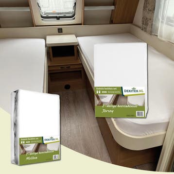Textielpakket  2 delig enkele bedden set -1 hoeslakenset(2, Verzenden, Nieuw, Eenpersoons, Wit