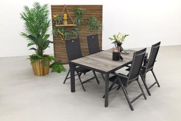 Hartman Napoli/Kings tuinset antraciet - 180x100 cm., Tuin en Terras, Tuinsets en Loungesets, Verzenden, Nieuw, Overige materialen