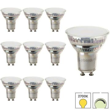 10x GU10 LED spot | Lybardo | 4.6W 2700K warm wit dimbaar, Verzenden, Nieuw, 30 tot 60 watt, Overige typen