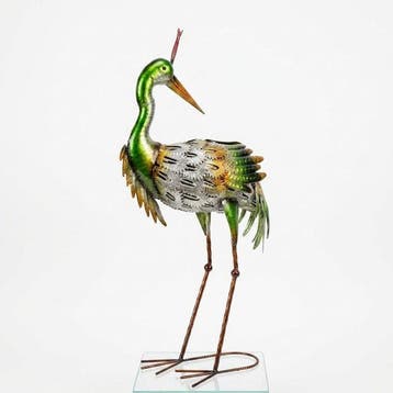 African Crowned Crane - Beeldje - Staal