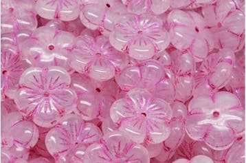 2 x Tsjechische Glaskralen Apple Flower Pressed Beads 14x..., Ophalen of Verzenden, Nieuw, Kraal