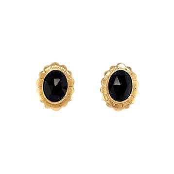 Gouden vintage oorclips met granaat 14 krt, Sieraden, Tassen en Uiterlijk, Oorbellen, Ophalen of Verzenden, Nieuw