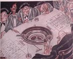 Kapitalisme afgebeeld als Straperlo op spotprent (Lithos), Antiek en Kunst, Verzenden