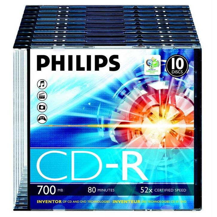 Philips CD-R 80Min 700MB 52x Slimcase 10st, Cd's en Dvd's, Dvd's | Overige Dvd's, Verzenden
