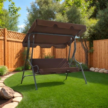 vidaXL Schommelbank 170x110x153 cm koffiekleurig, Verzenden, Nieuw