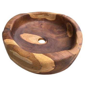 Waskom Cipi Bantul 40x40x10cm Teak Wood Bruin, Ophalen of Verzenden, Nieuw