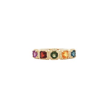 Ring met amethist, granaat, toermalijn, citrien en topaas 9, Ophalen of Verzenden, Nieuw