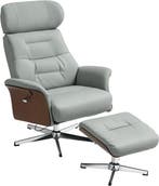 2dekans | HOMCOM-Relaxfauteuil met Kruk-Kunstleer-80L x 84B, Ophalen of Verzenden, Zo goed als nieuw