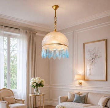 Plafondlamp - Glas, Messing