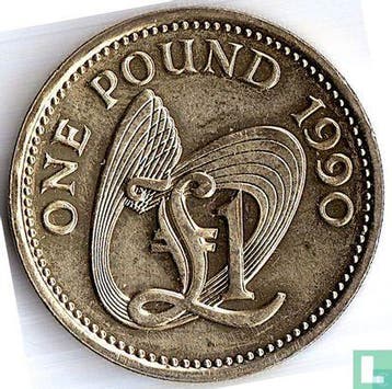 Guernsey 1 pound 1990, Postzegels en Munten, Verzenden, Overige landen, Losse munt