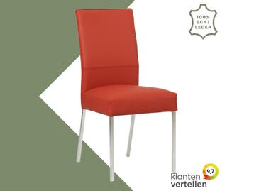 Leren eetkamerstoel Real - Toledo Siegelstein (rood) -, Huis en Inrichting, Stoelen, Nieuw, Ophalen of Verzenden, Eén, Rood
