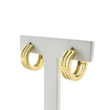 Toni Gard luxe gouden creolen; Ø 17 mm (Oorbellen), Ophalen of Verzenden, Gebruikt, Overige kleuren, Goud