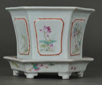 Daoguang (1821-1850) - Jardinière - Lelies, pruimenbloesem,