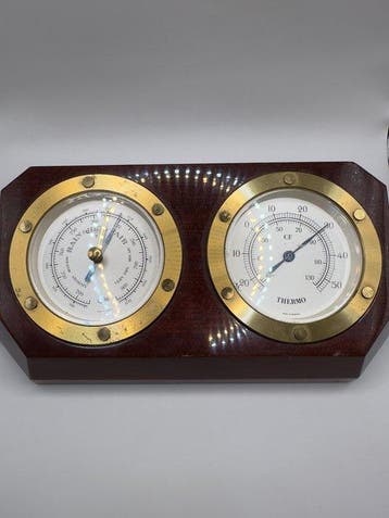 Barigo Aneroid barometer, Ships barometer - Hout, Messing -