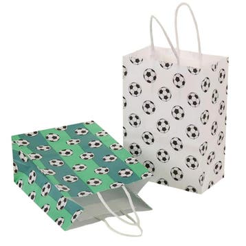 Fako Bijoux - 24 Papieren Uitdeeltasjes Voetbal - 15x8x21cm, Verzenden, Nieuw