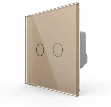Livolo Touch Wisselschakelaar | Goud | 2-Voudig | Design, Doe-het-zelf en Verbouw, Elektra en Kabels, Ophalen of Verzenden, Nieuw