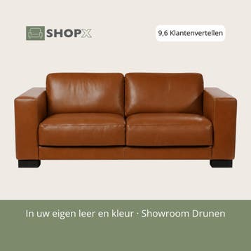 Leren bank Clear - 2,5 zits - Elegance Cognac (cognac) -, Huis en Inrichting, Bohemian, Eigentijds, Modern, Retro, Vintage, Nieuw