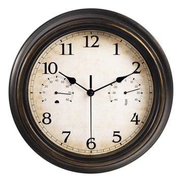 IvoQ Wandklok Waterdicht met Thermometer & Hygrometer, Verzenden, Nieuw