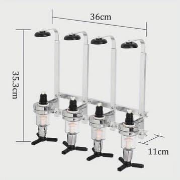 Wandmontage Drankdispenser voor 4 Flessen - Bar Accessoire, Verzenden, Nieuw