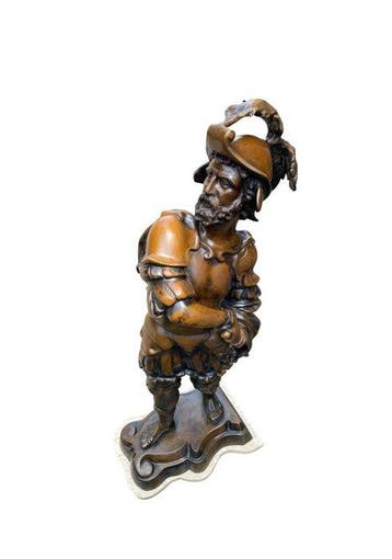 Richard Morris Hunt - Figuur - 2 x Conquistador (2) - Brons, Antiek en Kunst, Antiek | Keramiek en Aardewerk