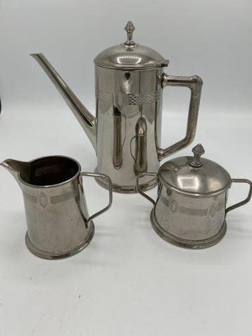 WMF / Geislingen - Koffie- en theeservies (3) - Verzilverd -