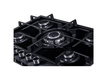 Everglades - Gas Kookplaat - Zwart Glas, Verzenden, Nieuw, Gas, 5 kookzones of meer
