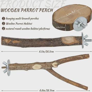 Natuurlijke Houten Papegaai Zitstok Set - Vogelkooi Staande