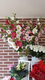 Stokroos Fuchsia Zijdenbloem 100 cm per stuk, Ophalen of Verzenden, Nieuw