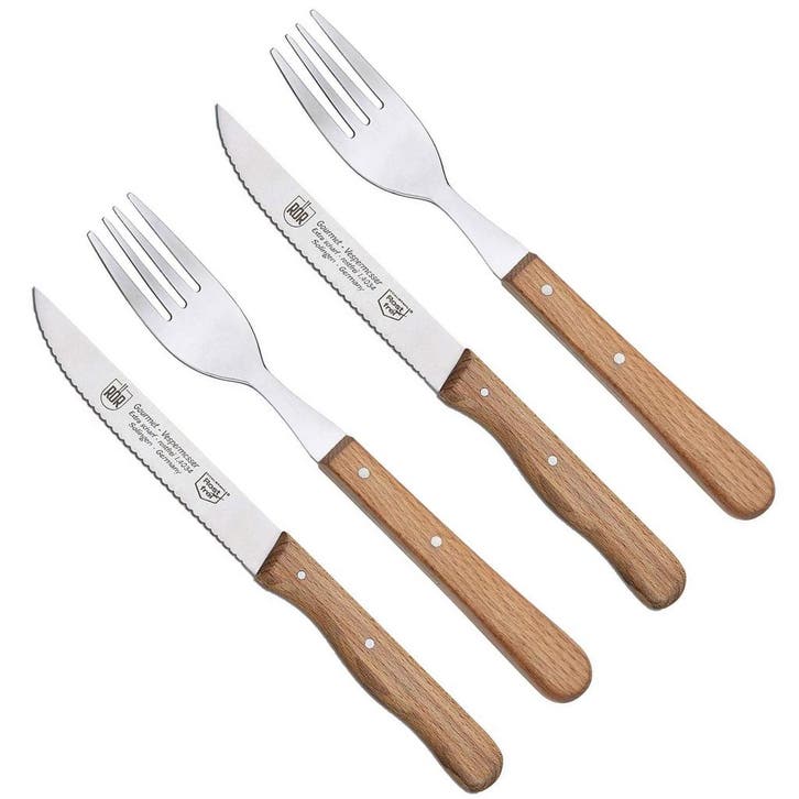 RÖR Solingen Steakmes – Vespermes – Gekarteld – Set m, Huis en Inrichting, Keuken | Bestek, Nieuw, Rvs of Chroom, Ophalen of Verzenden