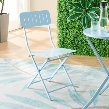 Klapstoel Sande set van 2 tuinstoelen 84,5x42x50 cm lichtbla, Verzenden, Nieuw