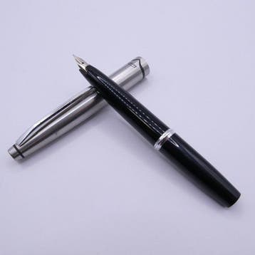 Sailor - Sailor Vintage Fountain Pen Black & Silver 18K WG, Nieuw