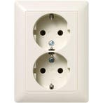 JUNG AS500 Wandcontactdoos + randaarde 2V wit (creme), Ophalen of Verzenden, Nieuw
