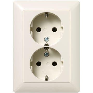 JUNG AS500 Wandcontactdoos + randaarde 2V wit (creme), Ophalen of Verzenden, Nieuw