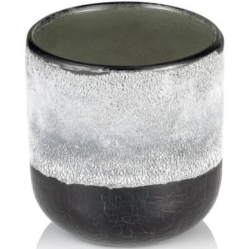 Kaarsenhouder | FROSTED GRAPHITE GREY  | Glas | Zwart/Wit |, Verzenden, Nieuw in verpakking