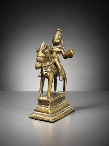 Beeld, Khandoba - 18th c. - Maharashtra - 13 cm - Brons