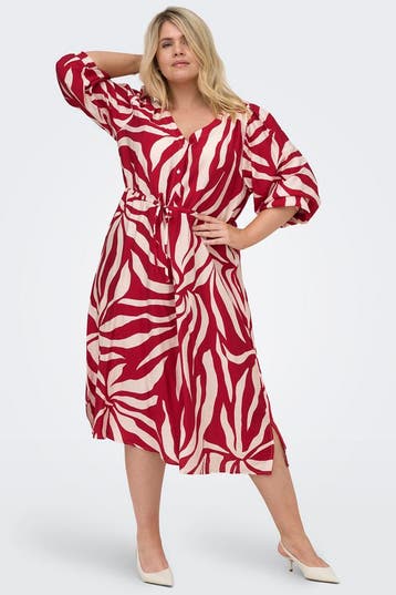 ONLY jurk 7/8 mouw v-hals print Maat:, Verzenden, Nieuw, Overige kleuren