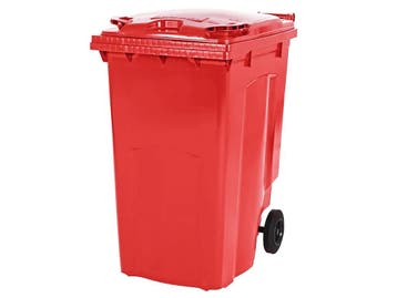 2-wiel kunststof afvalcontainer - 340 liter - rood, Ophalen of Verzenden