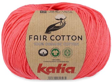 Katia Fair Cotton - 44 koraalrood - Biologisch Katoengaren, Ophalen of Verzenden, Nieuw